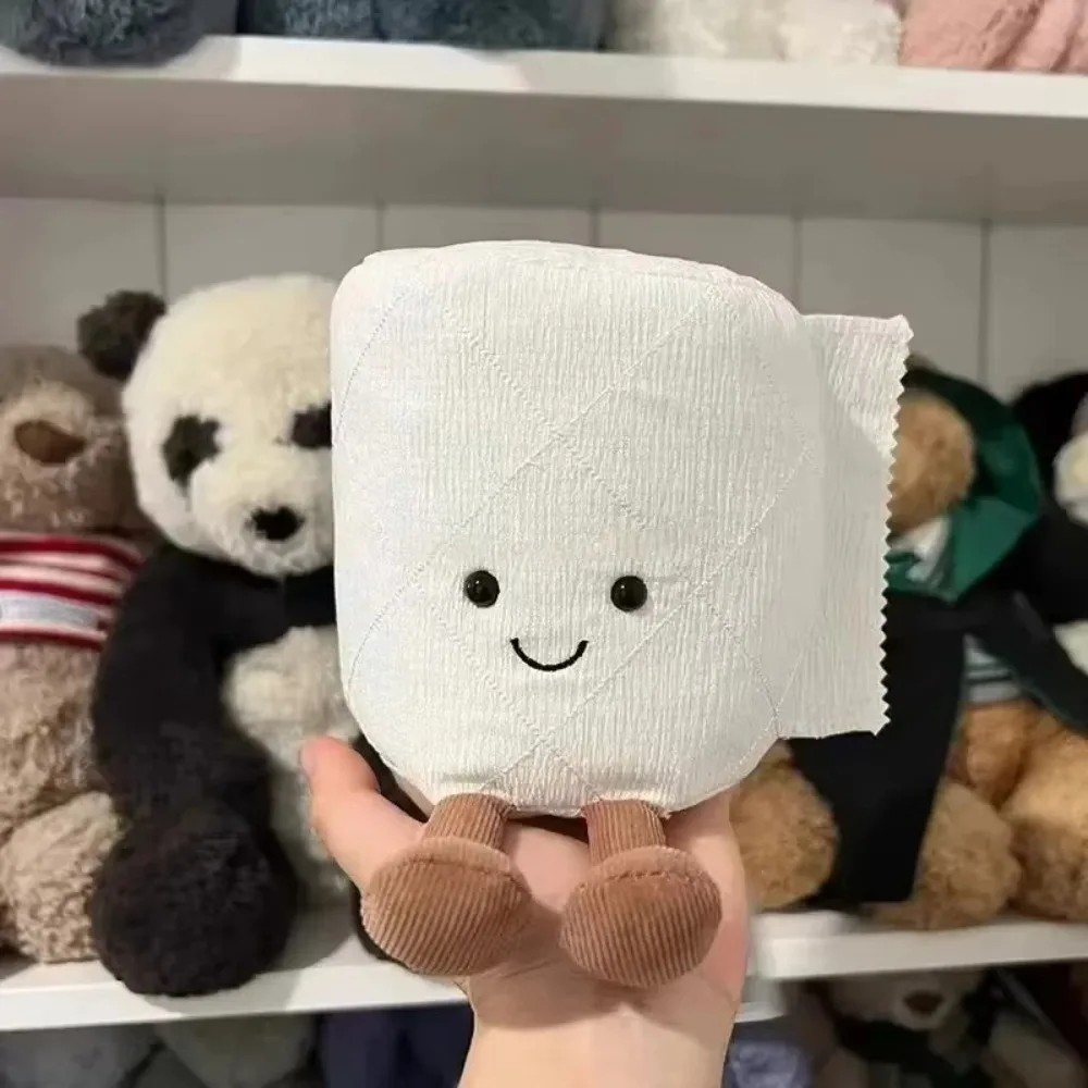 Muñeco de peluche de papel higiénico duradero de 15cm, bonito juguete de peluche de dibujos animados, regalo, rollo de papel de peluche