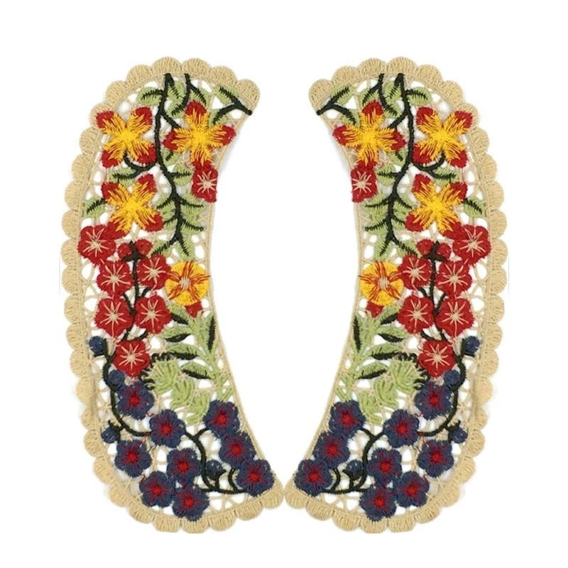 Embroidered Flower Applique for Wedding Dress Evening Gown Sewing Collar Patches