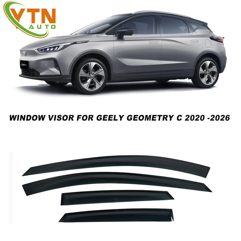

Для Geely Geometry C 2020-2026: Дефлекторы окон (ветровики) от ветра, дождя и солнца