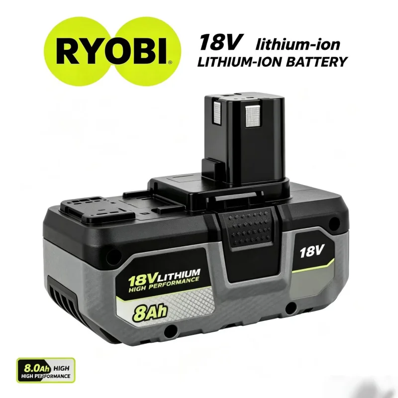 Original 18V 6.0Ah Li-ion Battery, Adapt Full RYOBI Tool Lineup, No Memory Loss Stable Output Matches P108 Battery Pack
