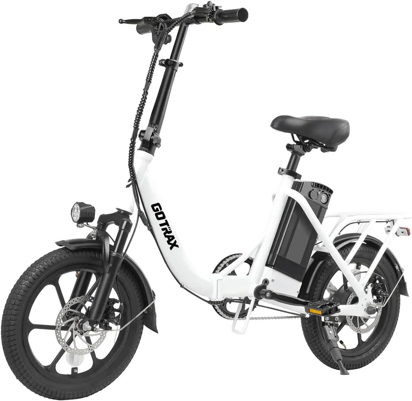 

16" Electric Bike, Max 25Miles Range(Pedal-Assist) & Speed 15.5Mph Power by 350W Motor, Folding E-Bike with Removable Battery