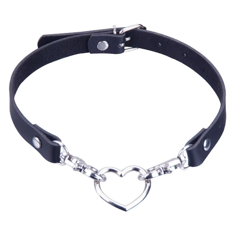 Gargantilla de cuero PU gótico Punk para mujer, Collar con hebilla, anillo redondo, cuello, personalidad, moda, accesorios sexys Unisex