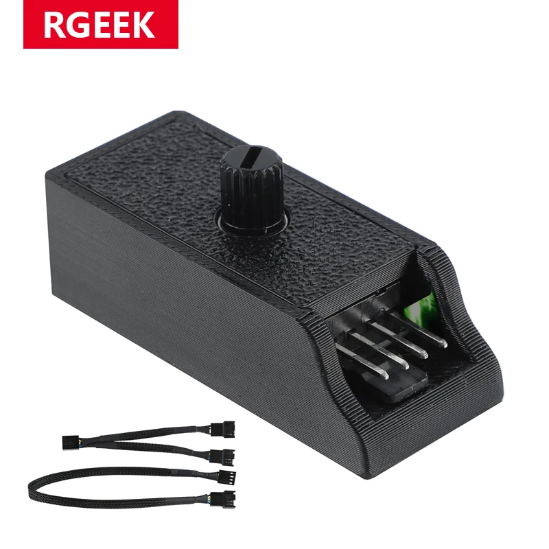 RGEEK 12V 4Pin PC PWM Fan Speed Controller Cooling Fans Governor with 2 Way Splitters