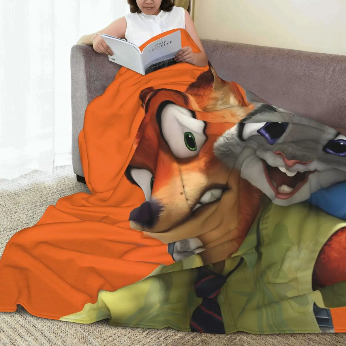 Zootopia Judy Nick Flannel Blanket Super Warm Throw Blanket for Home Decor Travel Office Novelty Bedspread Sofa Bed Cover