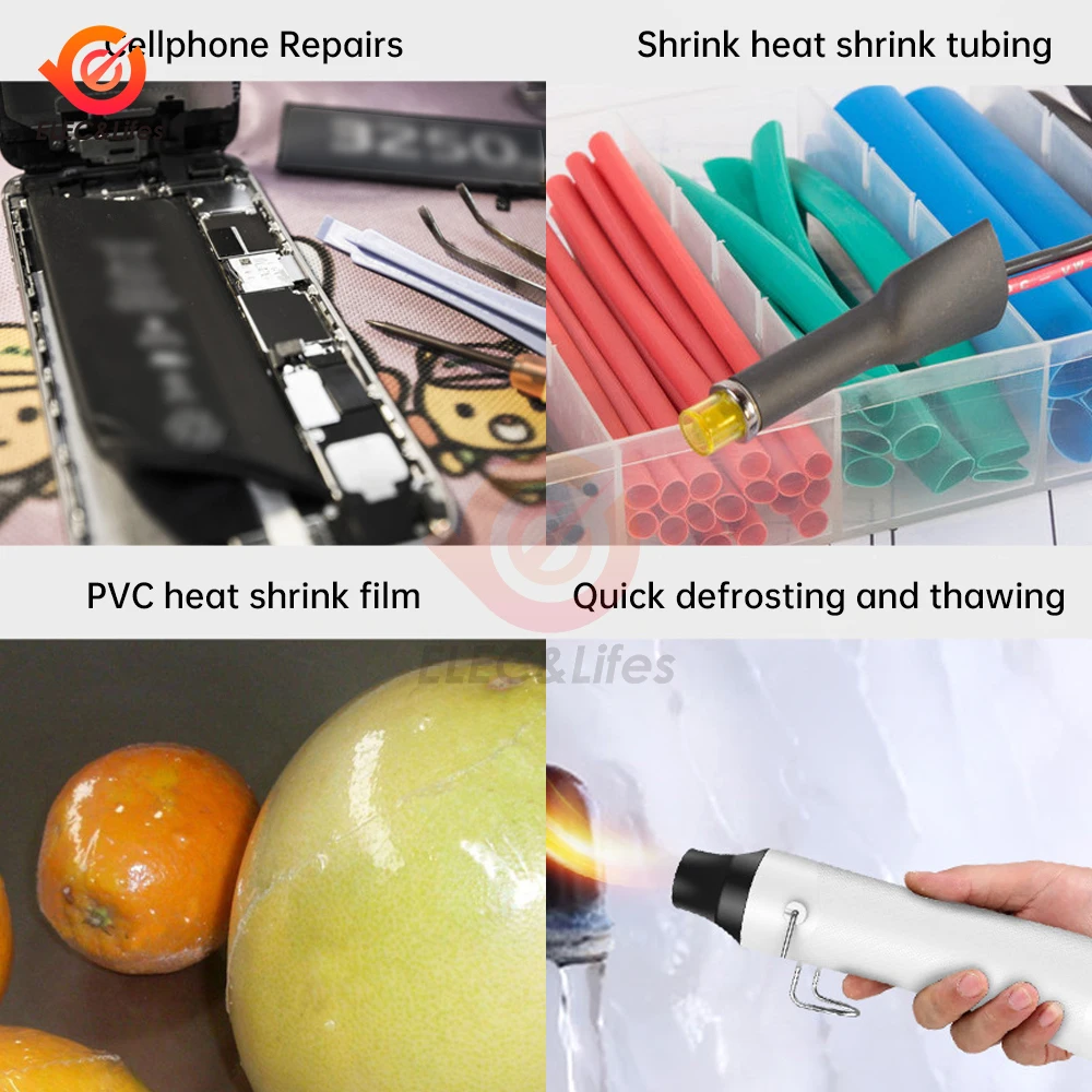 300W Hot Air Heat Gun Electric Power Temperature Blower Thermoresistant Tube Heat Shrink Wrapping Shrink Tube With Hot Air Guns