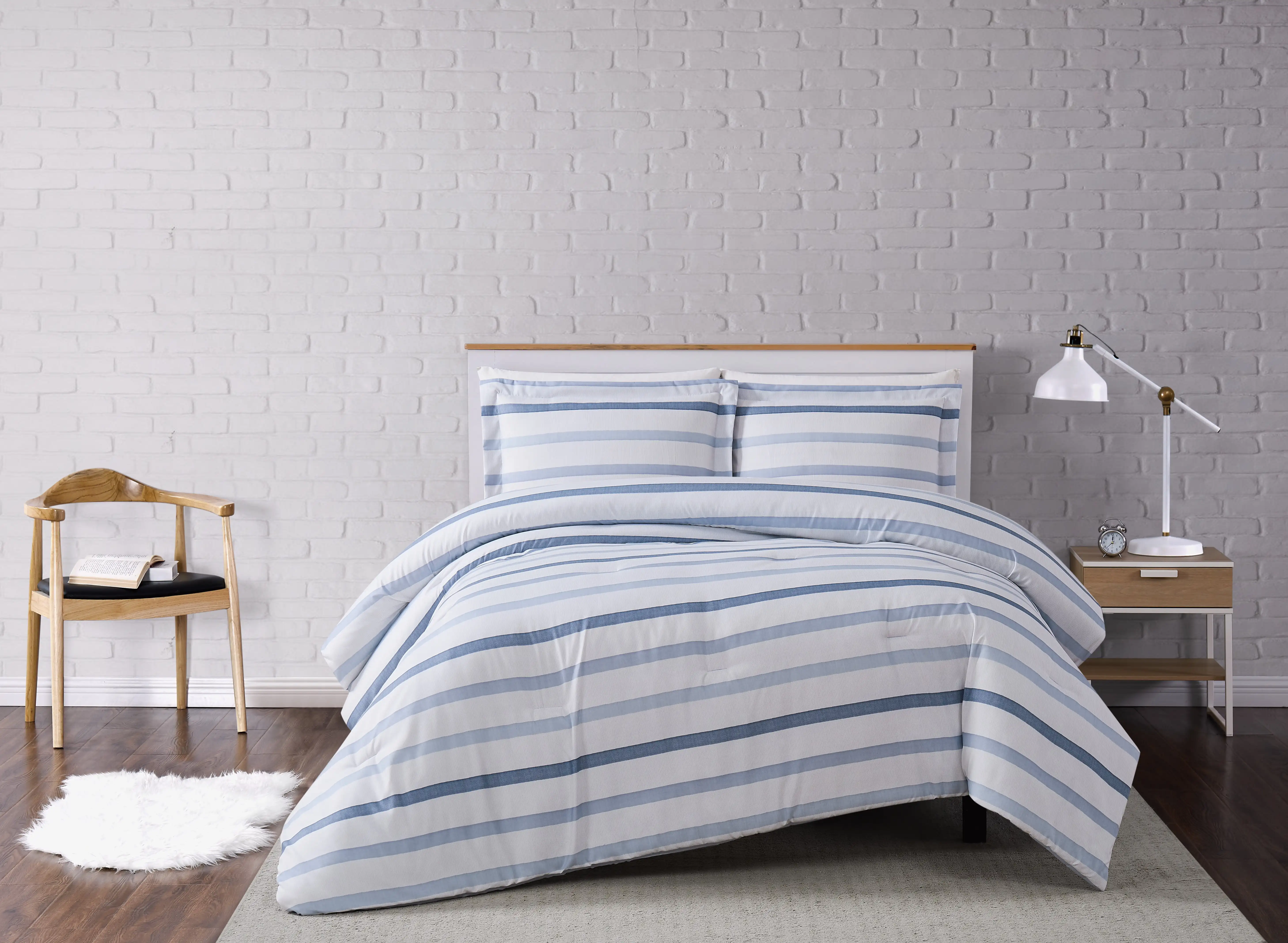 

Waffle Stripe Full/Queen 3 Piece Comforter Set