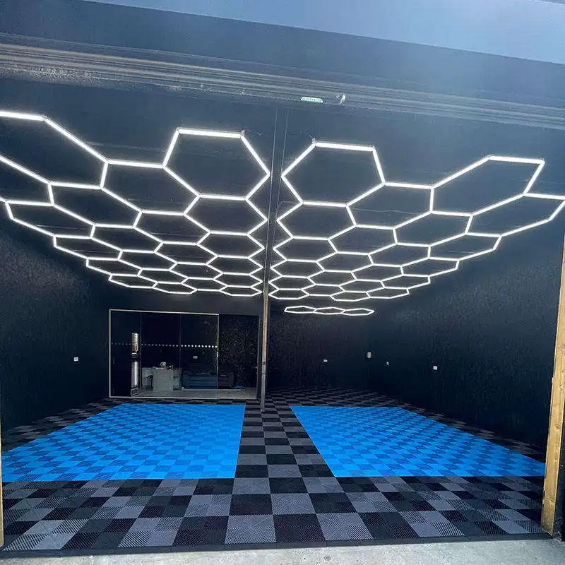 Hexagon LED Lights for Garage Floor Tiles, Best Quality, Best Price, Car Showroom, Detailing Shop