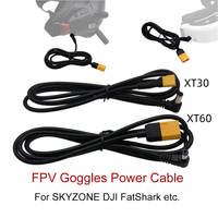 1.2M FPV Goggles Power Cable XT60 or XT30 Male to DC5521 5.5x2.1mm Plug Charging Wire For DJI Skyzone FatShark Glasses