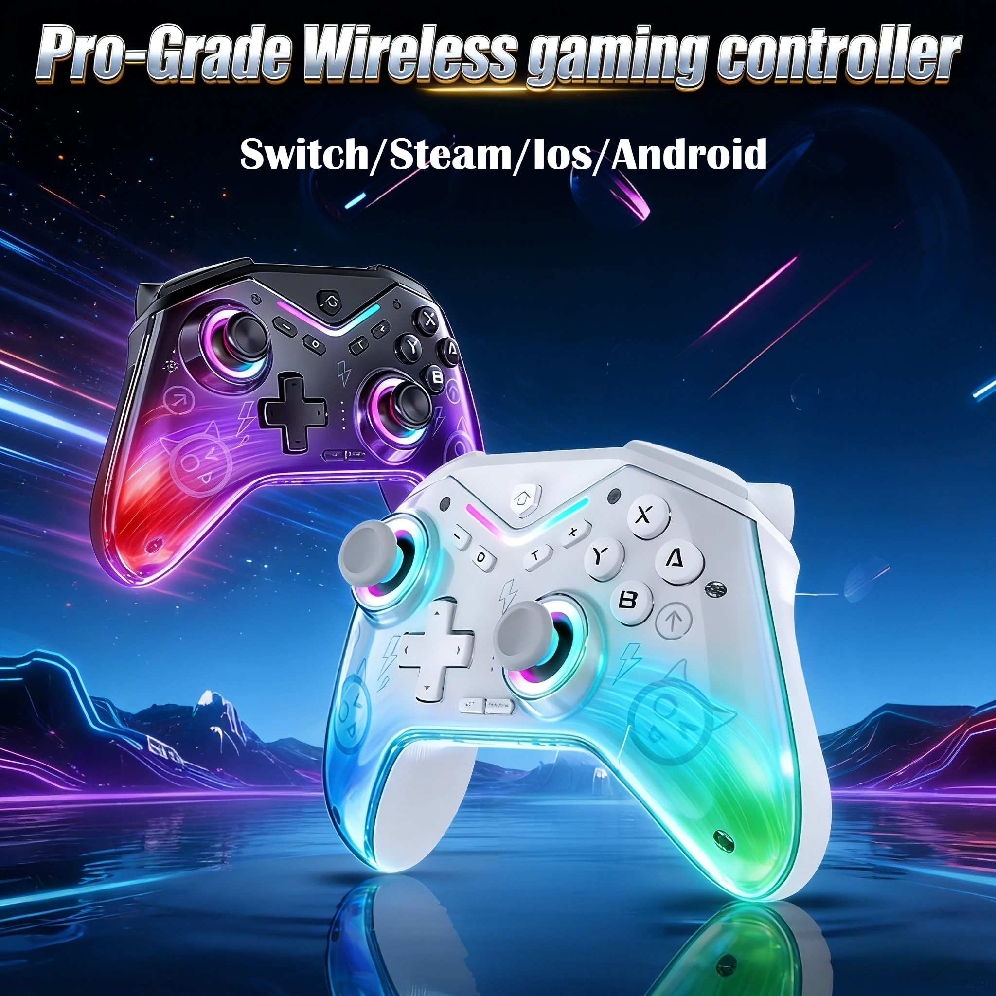 

Wireless USB Wired Bluetooth Controller For Nintendo Switch Android IOS iPhone PC Steam TV Control RGB Gamepad Hall Accessories