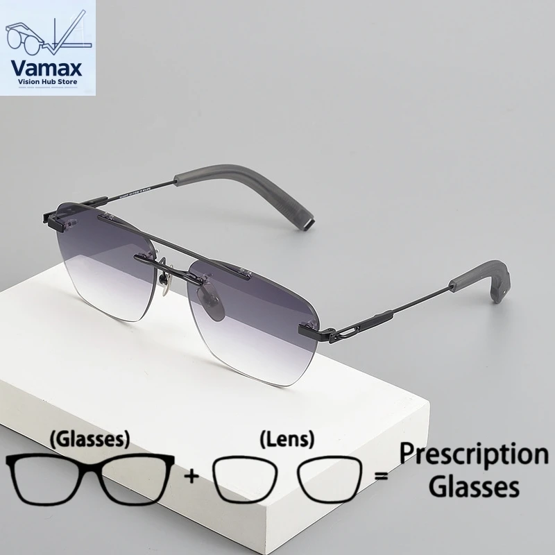 

Fashion Frameless Driving Fishing Prescription Glasses Outdoor Sunglasses For Men Women Customized Myopia Eyeglasses