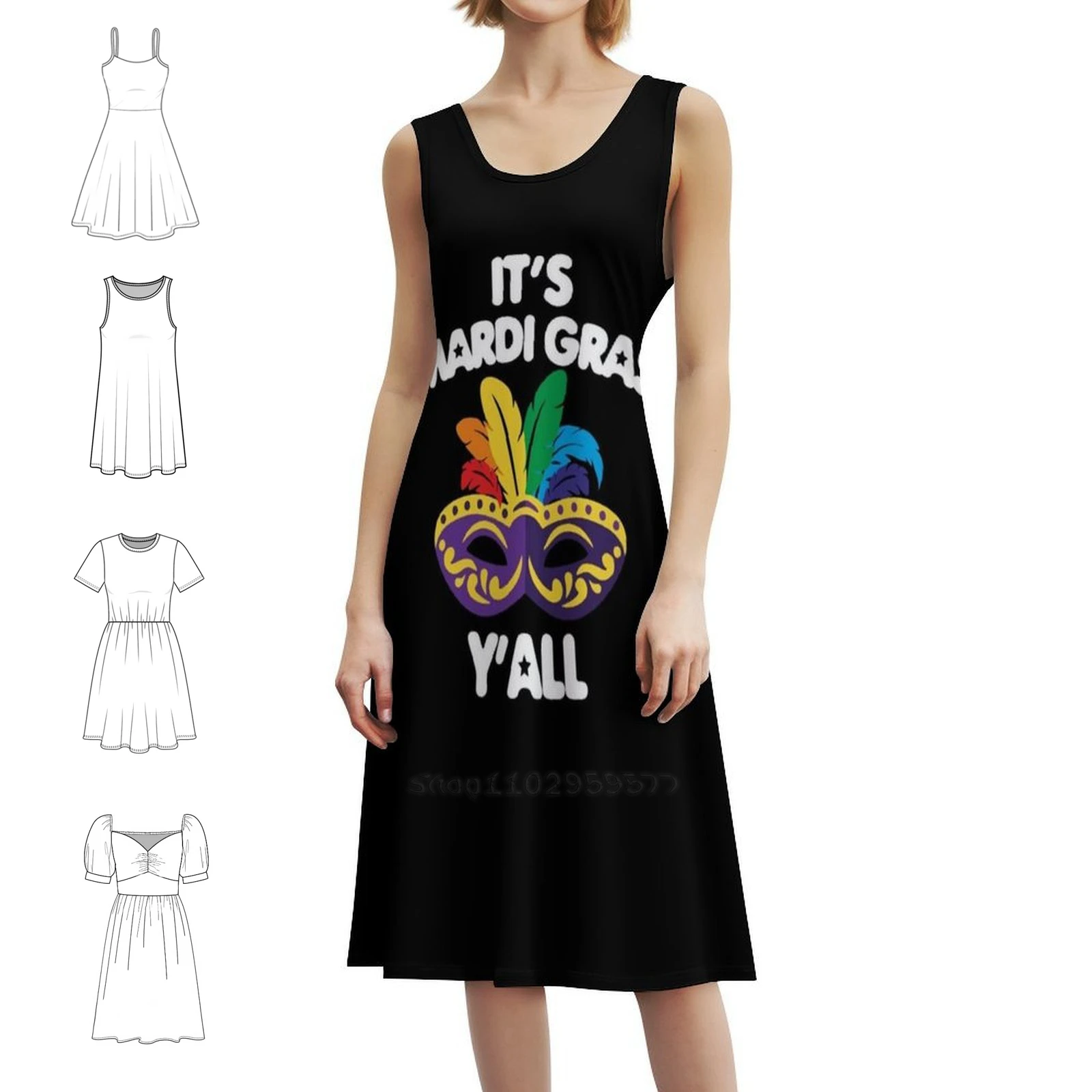 انها ماردي غرا أنت جميع حفلة تنكرية موكب الرجال النساء الأزهار سموك فستان للنساء الربيع الصيف فستان كاجوال للحزب ماردي غرا