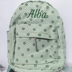 Personalized Name Fresh Student Schoolbags College Student Custom Embroidered Name Travelling Backpacks Unique Gift Women's Bag