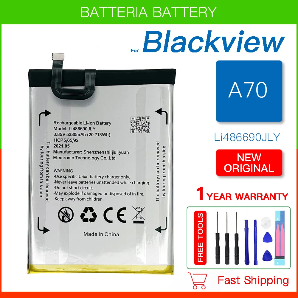 New Original Li486690JLY Battery 5380mAh For Blackview A70 Bateria High Capacity Phone Battery+Free Tool VALID TRACKING NUMBER