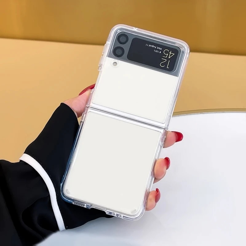 

Soft Silicon TPU Transparent Celular Case for Samsung Galaxy Z Flip 4 Fundas Capa Shockproof Clear Shell Back Cover for Z Flip 3