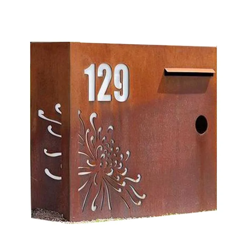 Corten-lámina y placa de acero para pared, arte de pantalla de jardín, barbacoa y buzón