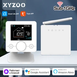 Wireless Thermostat RF Water Gas Boiler WiFi Tuya Smart Temperature Controller Receiver Humidity Sensor with Alexa Google Alice