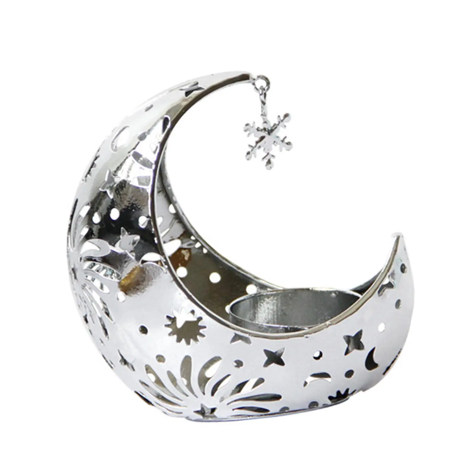 Iron Half Moon Candlestick Holder for Eid Mubarak Decoration Dining Room Romantic Gift