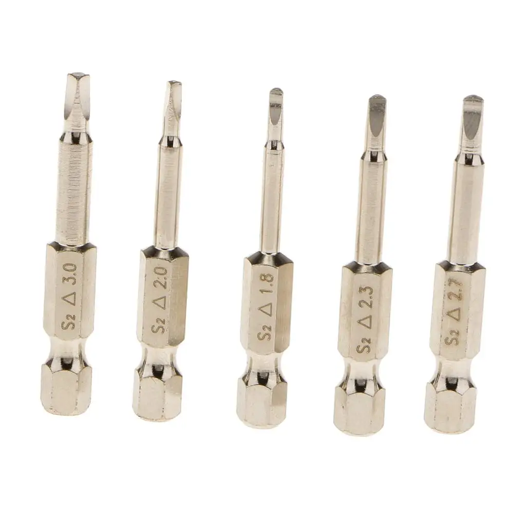 

5 шт./набор, треугольные насадки для отвертки, 50 мм, 1,8 мм, 2,0 мм, 2,3 мм, 2,7 мм и 3,0 мм