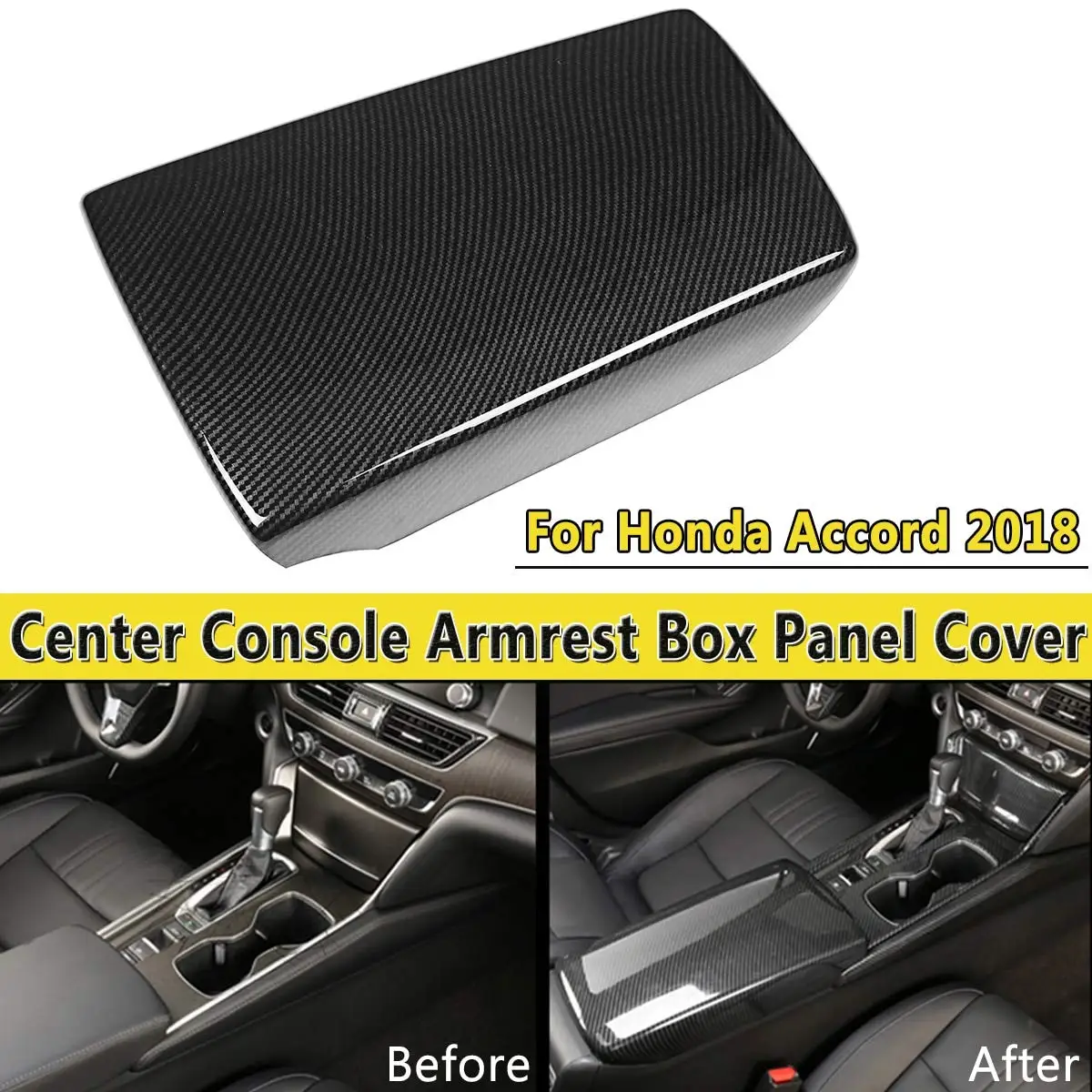 Center Console Armrest Seat Box Frame Moulding Cover Trim Interior Accessories Abs for Honda Accord 2018 2019 10Th