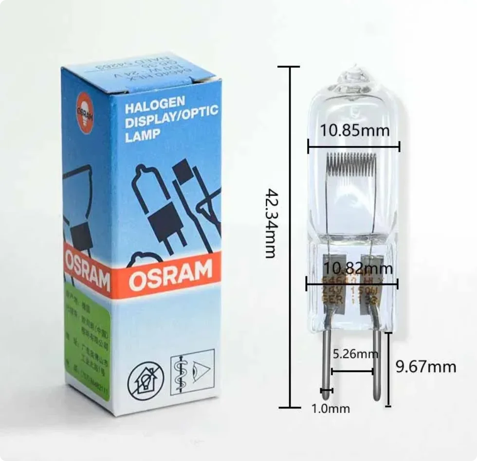 

Original OSRAM HLX 64640 24V 150W G6.35 FCS Halogen Lamp,Surgical Projection HLX 64640 24V150W Projector Capsule Tungsten Bulb