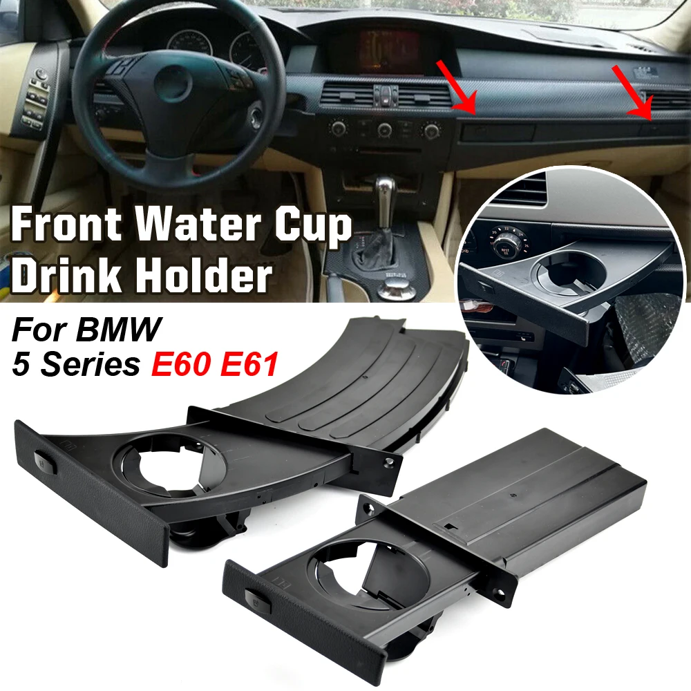 Części samochodowe 51459125622   Przedni lewy prawy uchwyt na kubek stojak na napoje czarne uchwyty do BMW E60 E61 serii 5 520i 525i 528i 2003-2010