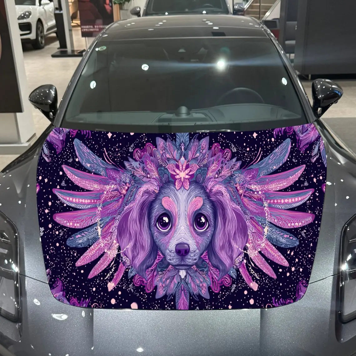 Autocollants en vinyle pour capot de voiture, chien ailé, Protection de Surface de voiture, couverture de décoration de voiture, enveloppes en vinyle imperméables auto-adhésives Auto A