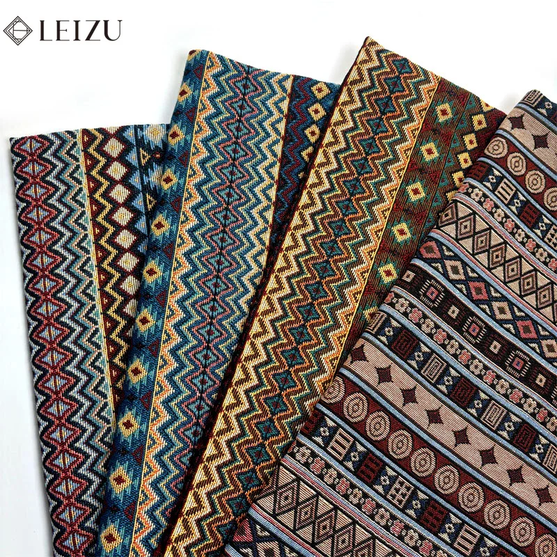 

0.5/1/2M Bohemian Style Jacquard Fabric Ethnic Woven Cloth Colorful for Decorate Sofa Cover,Tablecloth,Curtain,Clothing Material