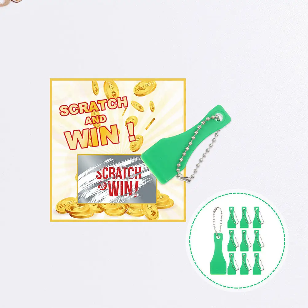 

20 шт. компактных пластиковых скретч-карточек для лотереи, эргономичный скребок для пальцев, портативный брелок-скребок для билетов, этикеток и наклеек