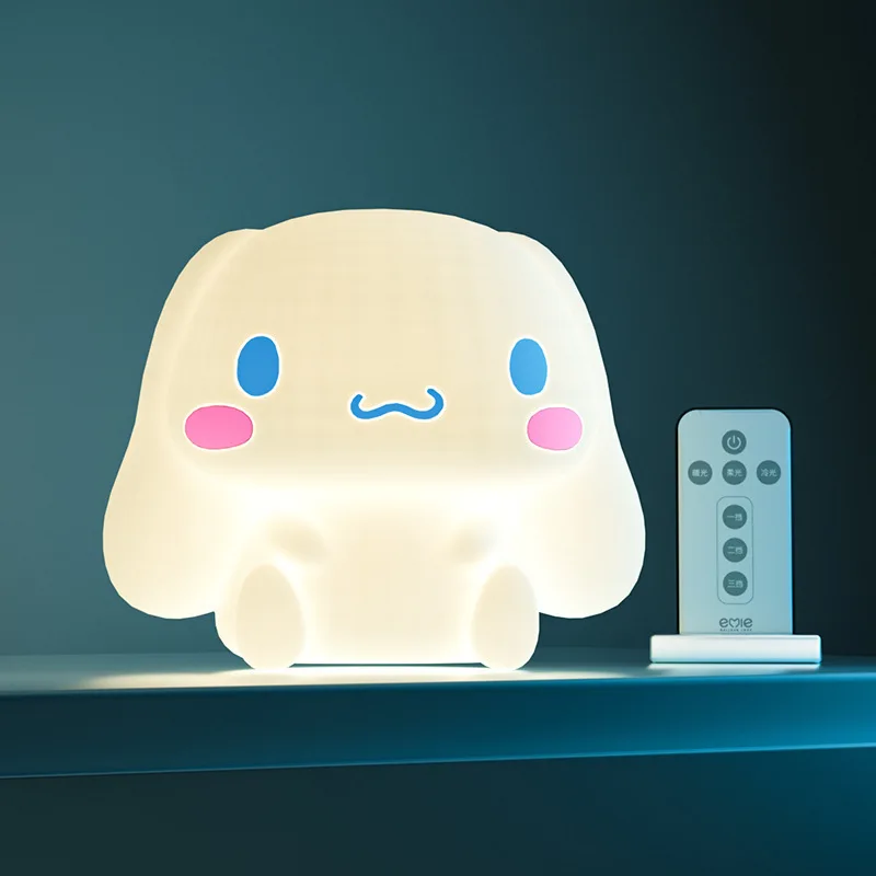 

Cute Sanrio Cinnamoroll Night Light Control Bedroom Silicone Sleep Pat Light Lamp Soft Light Room Decoration Kid Gift Stationary