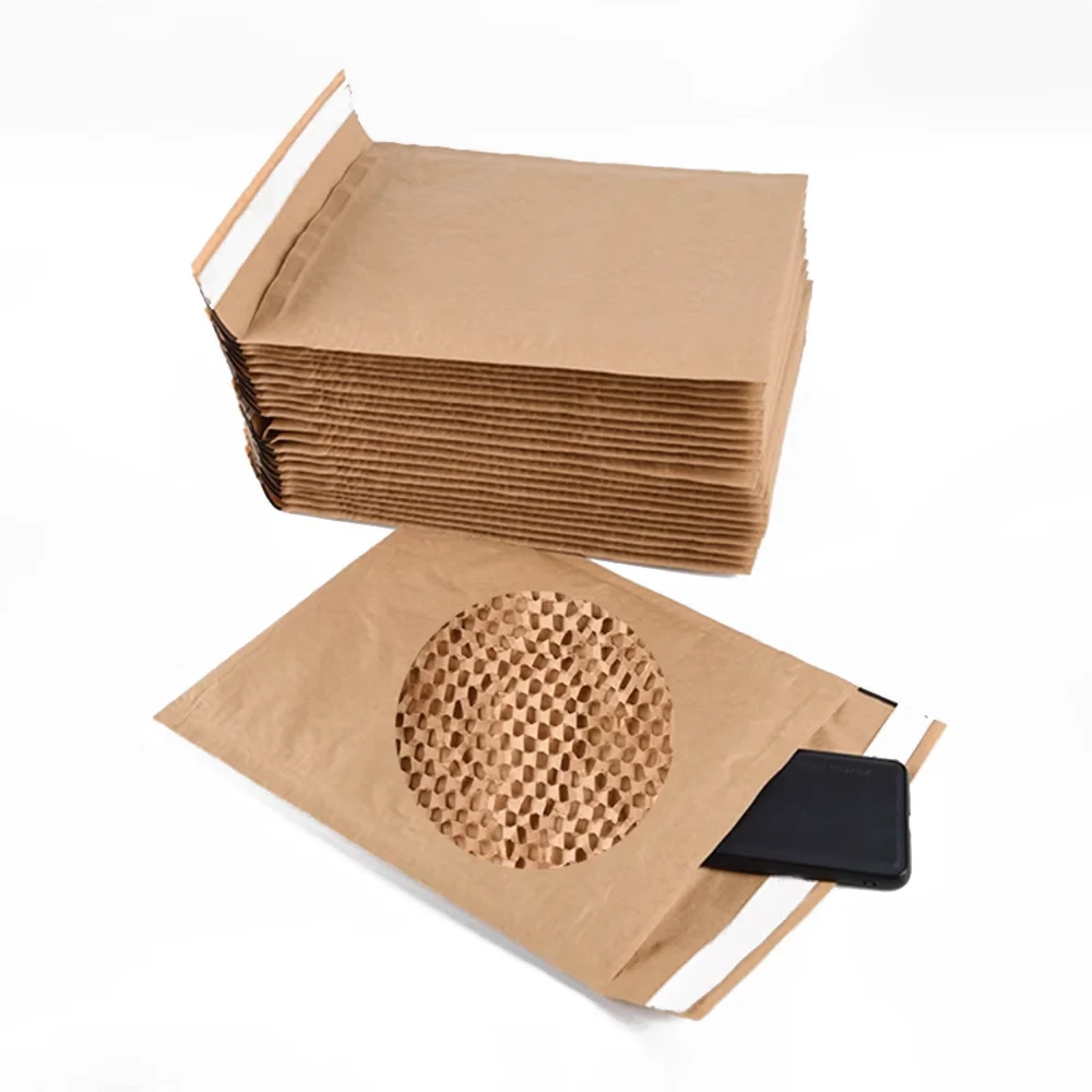 Honeycomb Paper Envelope Bags Express Protection Bags Shockproof Courier Packaging Bag Self-adhesive Honeycomb Bags 10PCS