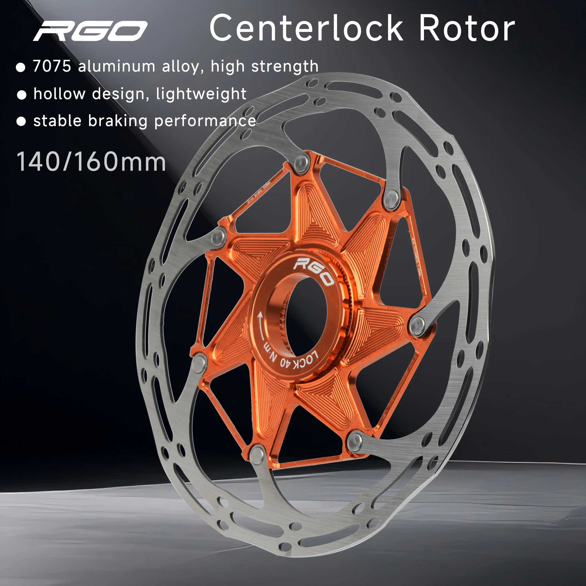 

RGO Bicycle Center Lock Rotor 140mm/160mm Hollow Heat Dissipation Wind Breaking for Road Mountain Bike Disc Brake Accessories