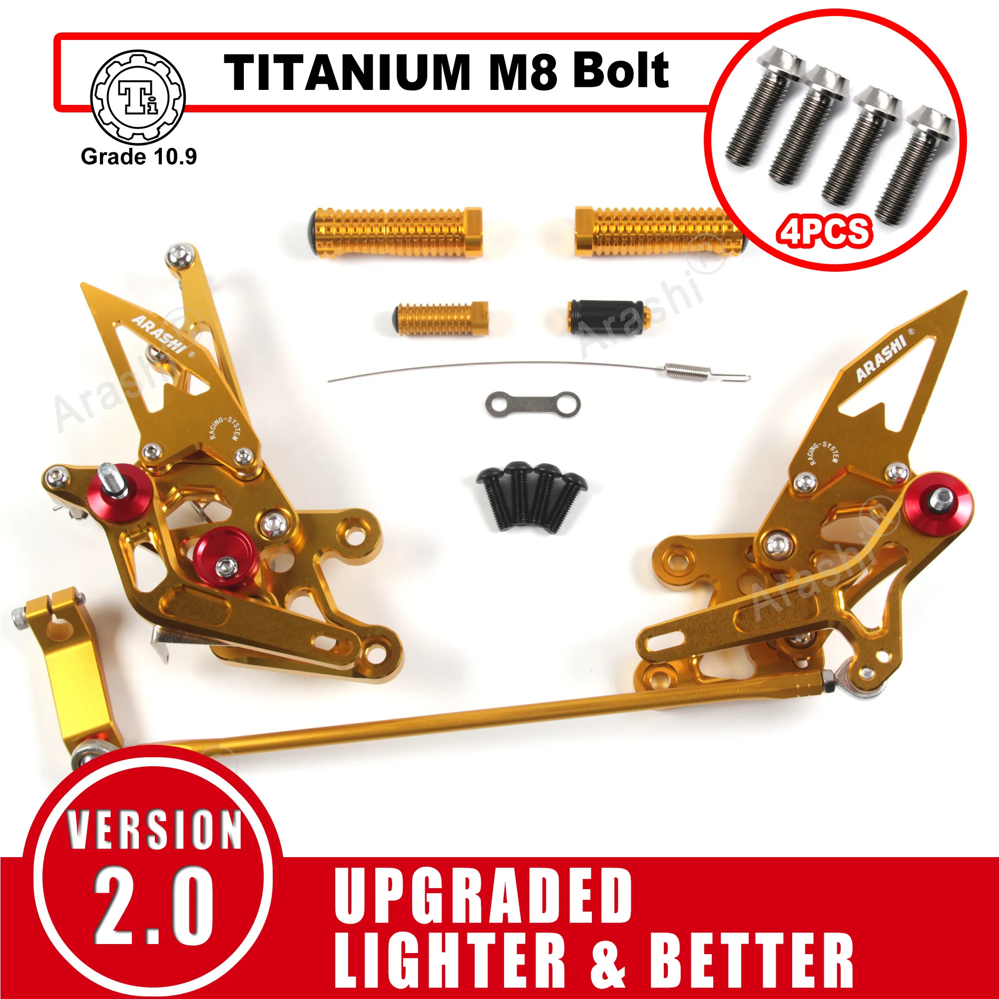 Arashi 1 Set Voor YAMAHA FZ8 2010 2011 2012 2013 Geen ABS CNC Verstelbare Voetsteun Voetsteunen Rider Achteren Geplaatste Achter Set Peg FZ 8 800 FZ1