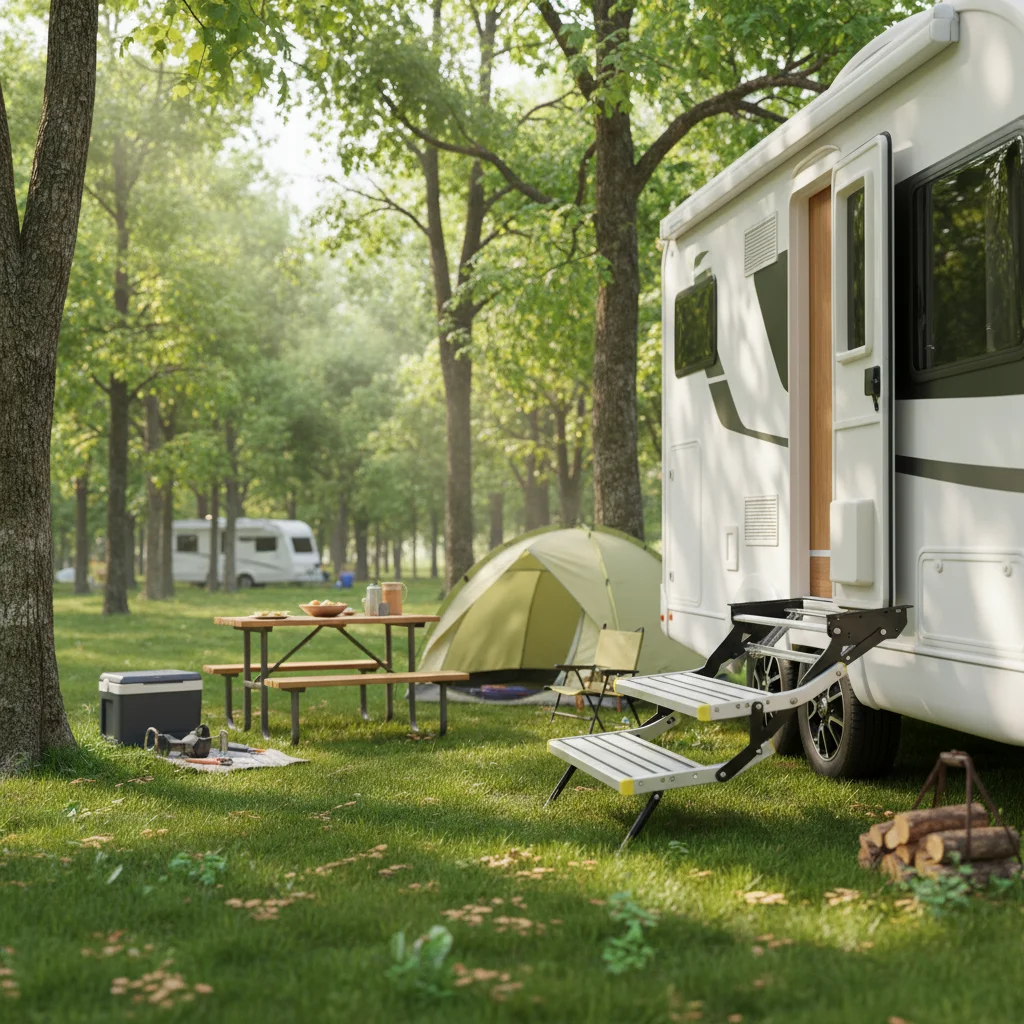 

Лидер продаж: Алюминиевая складная ступенька для автодомов и прицепов, одинарная ступенька для кемпера