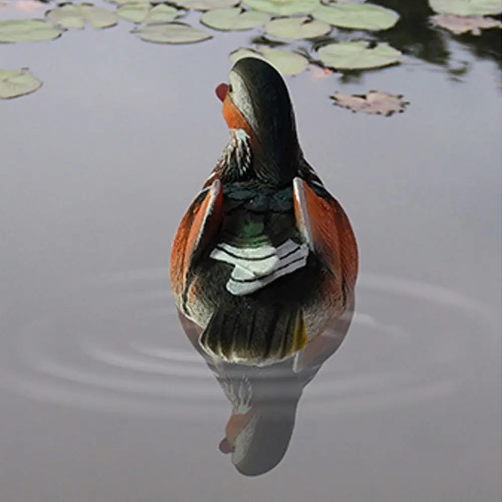 

Durable Realistic Mandarin Duck Statue Resin Cute Artificial Duck Statue Floating Swan Sculpture Fish Tank