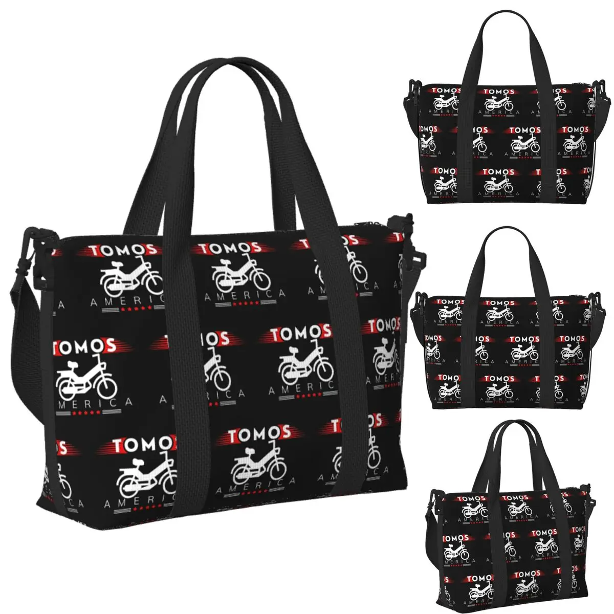 

Custom Tomos American, Tomos Moped Beach Travel Bag Large Capacity Tote Bags for Gym Yoga Women Shopping Duffle Shoulder Bag