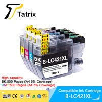 Tatrix High capacity LC421XL LC421 421XL Compatible Ink Cartridge For Brother DCP-J1050DW MFC-J1010DW  DCP-J1140DW printer