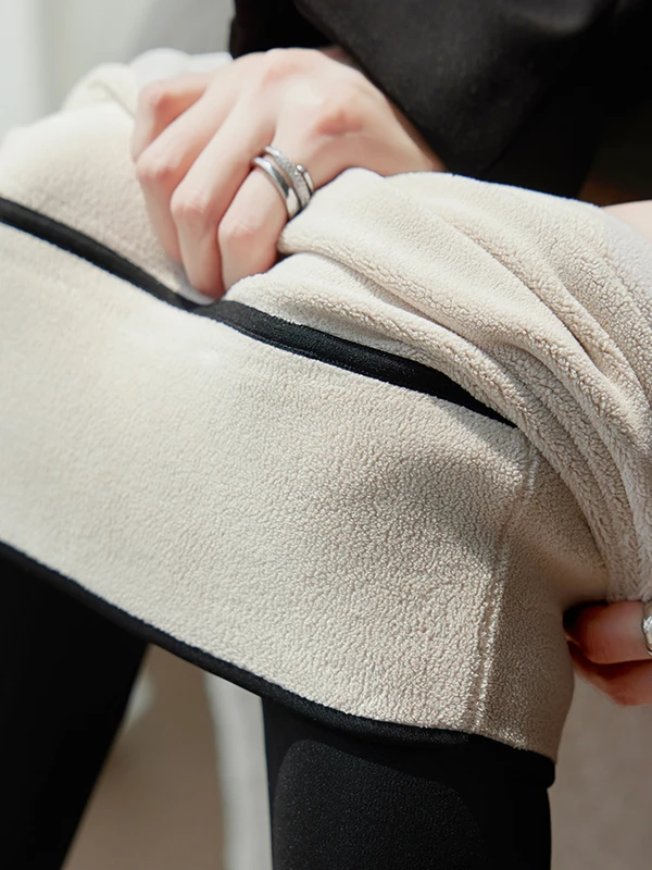 Spodnie do jogi z wysokim stanem, ocieplane, damskie, jesienno-zimowe, odzież wierzchnia, ocieplane, ciepłe spodnie bazowe, efekt wyszczuplający.