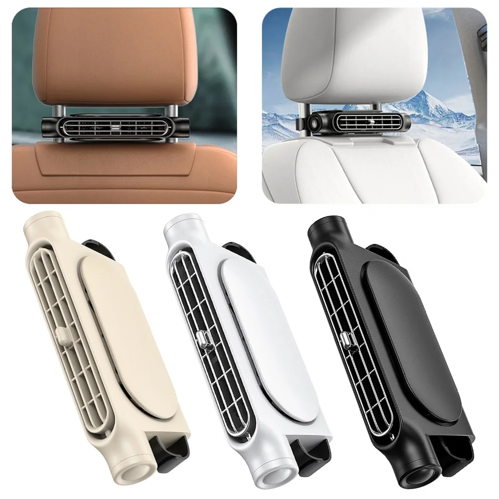 2PCS Car Headrest Electric Cooling Fan 3 Speeds Adjustable Car Interior Rear Headrest Cooler Fans Cars Interior Accessories