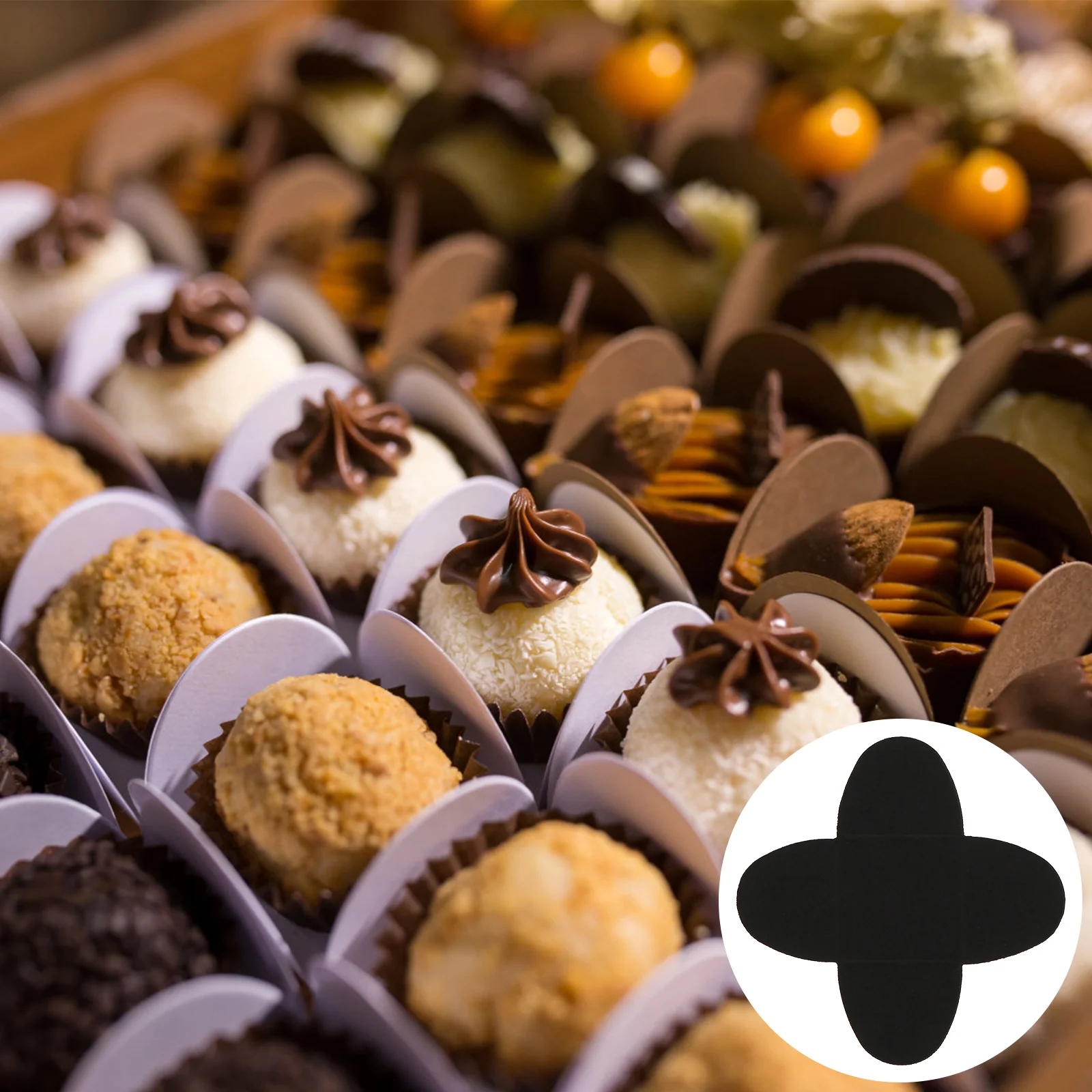 

100 Pcs Chocolate Trays Paper Candy Decor Wrapping Tray Truffle Wrapper Light Compact Portable Storage Baking Tools