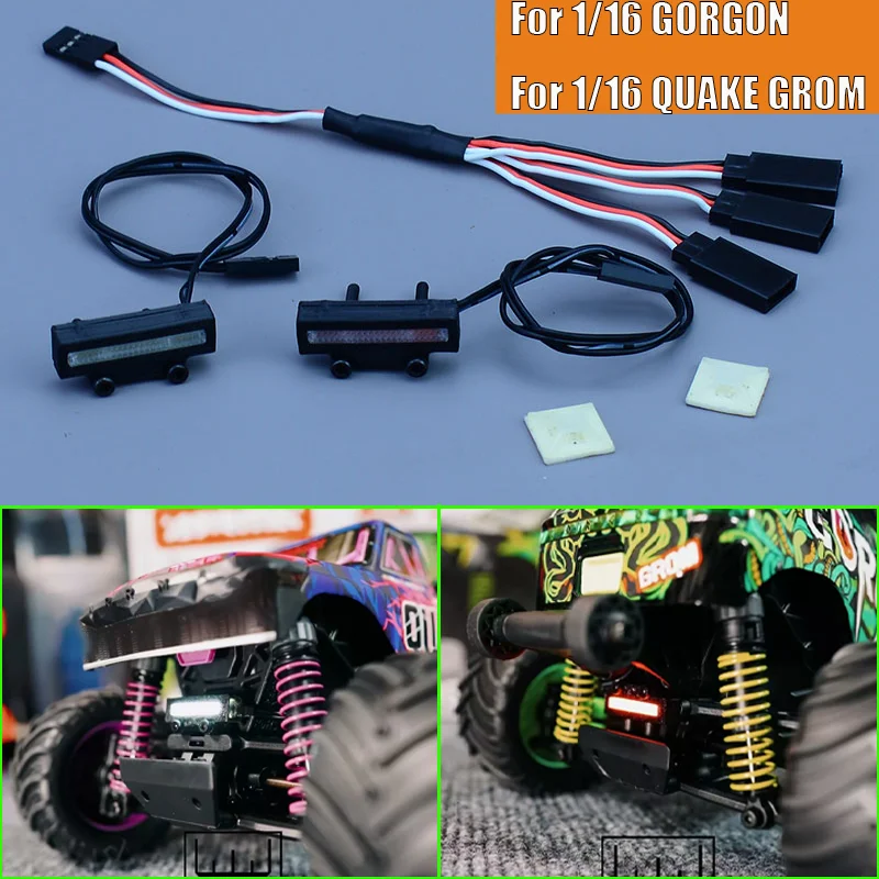 For 1/16 ARRMA GORGON QUAKE GROM Monster Truck Simulation LED Front and Rear Lights Headlights Taillights  RC Car