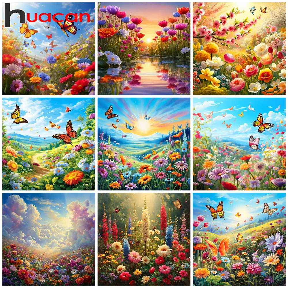 Huacan Diamant Malerei Set Tai Chi Sonnenblume volle quadratische runde Mosaik Stickerei Yin Yang Landschaft Wohnkultur