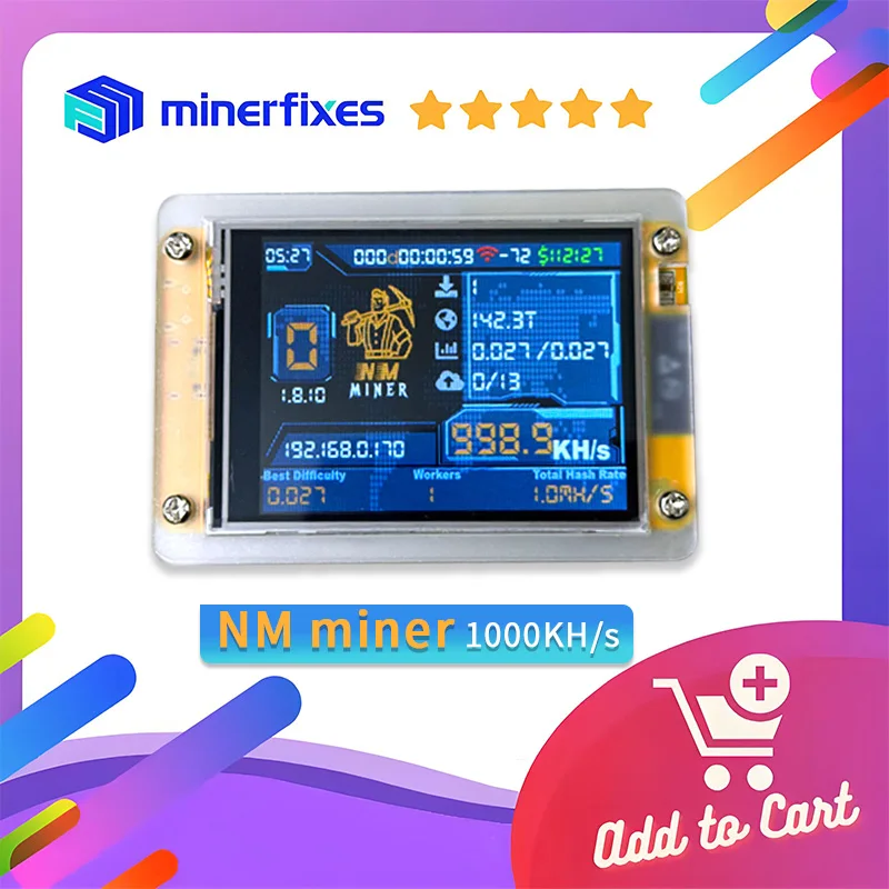 

Новый nerdminer v3 2,8-дюймовый 1000 кГц/с BTC Solo Лотерейный майнер Крипто-майнер Bitcoin Mining Machine Solo nmminer
