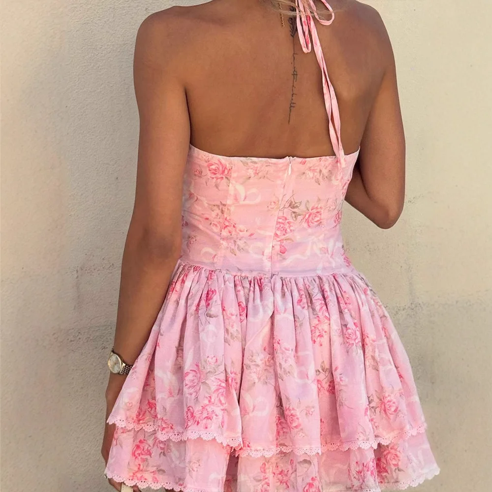 المرأة الحلو الأزهار عطلة الشاطئ Bodycon الشارع الشهير فستان قصير 2026 الصيف ملابس امرأة فستان الشمس ملابس امرأة Vestidos #2