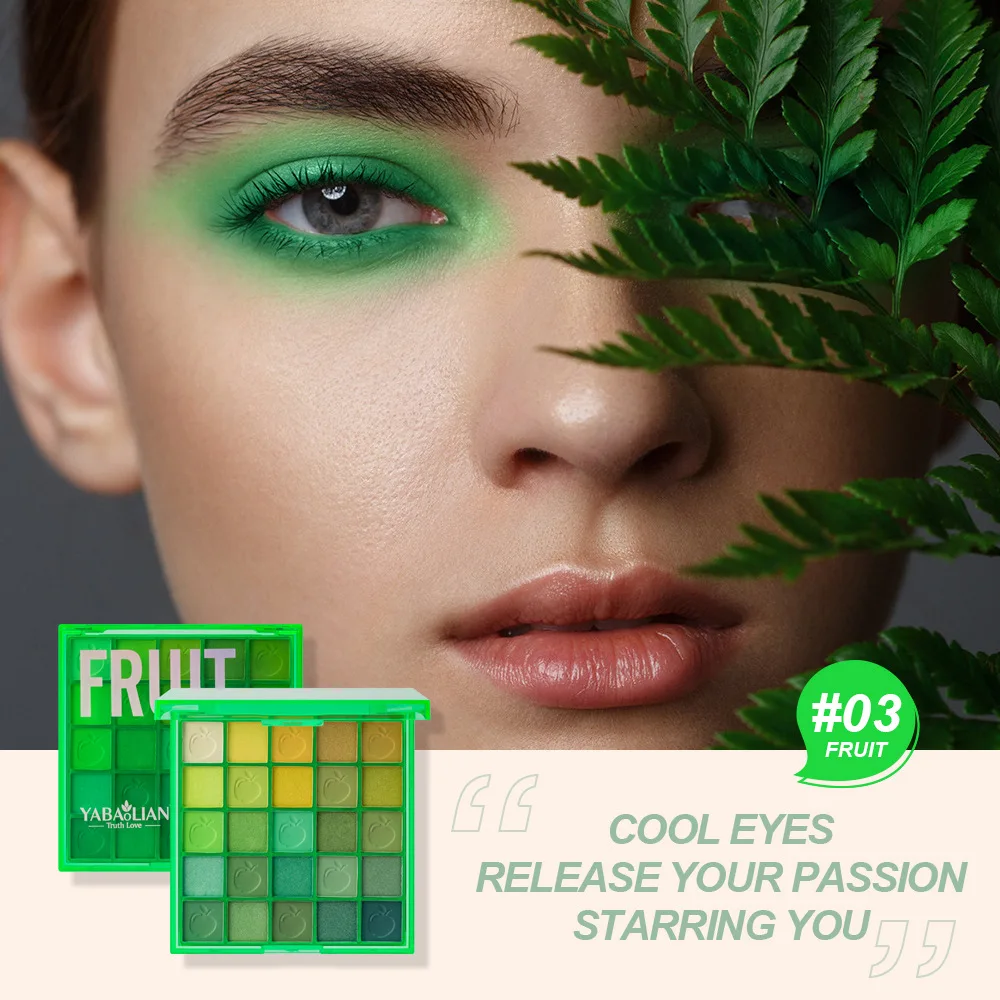 พาเลทอายแชโดว์ 25 สี เนื้อแมท ชิมเมอร์ กลิตเตอร์แบบหยาบ โทนสีกลาง ดีไซน์เมล็ดทับทิม เม็ดสีแน่น