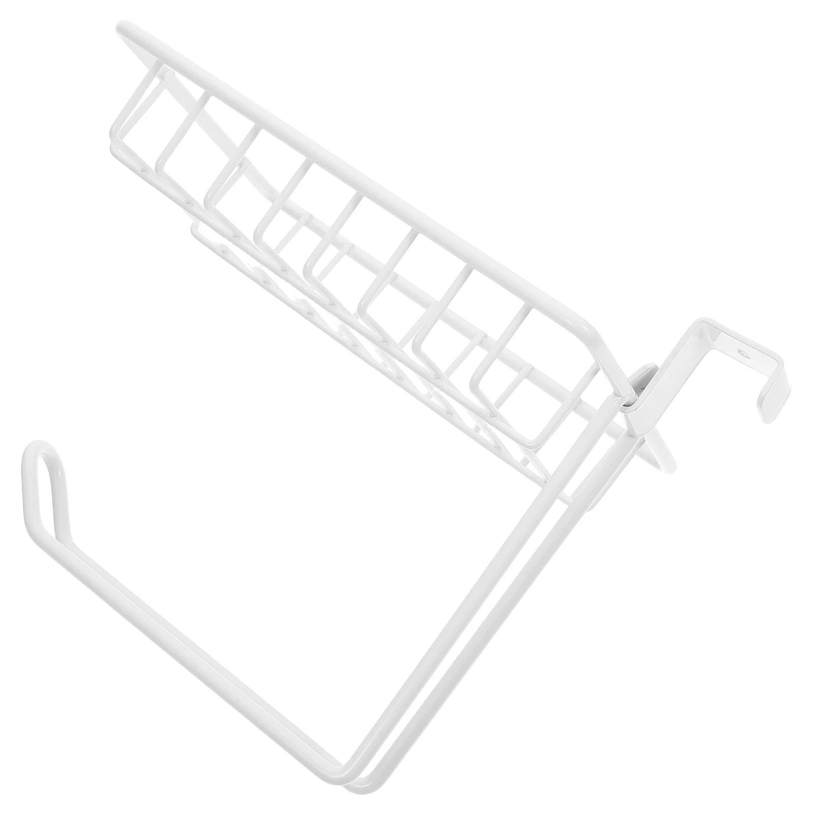 

Hanging Basket Storage Rack Iron Bathroom Accessories Wall Mounted Tissue Holder No Drill Dual Storage Space Saver Toilet Paper