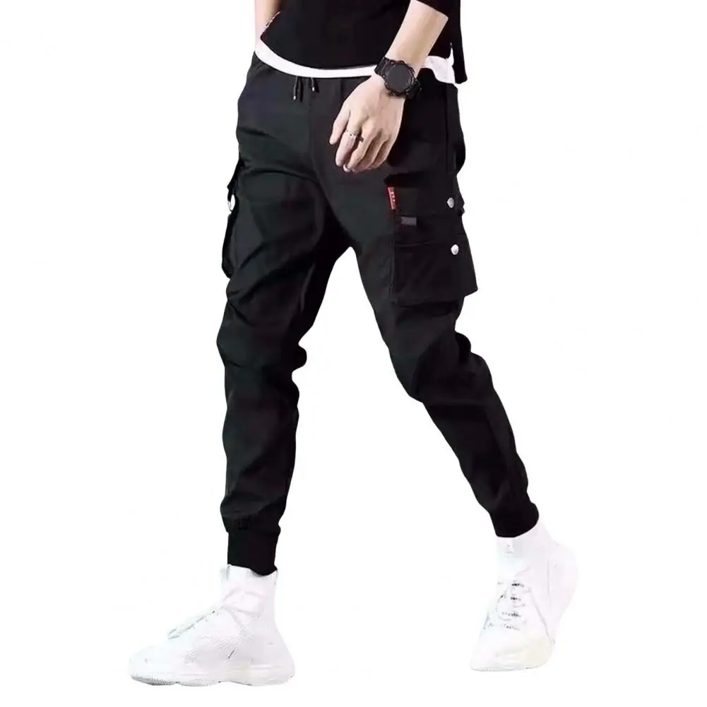 

Men Cargo Pants Loose Multi Pockets Drawstring Elastic Waist Breathable Gym Traning Jogging Sweatpants Long Trousers