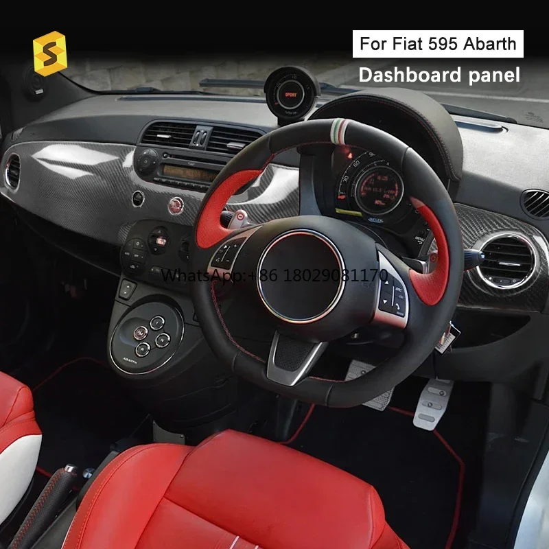 ألياف الكربون الجانب الأيسر والأيمن للوحة الأجهزة لسيارة Fiat 595 Abarth Interior Accsori