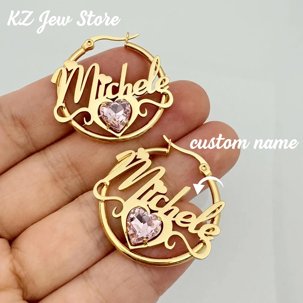 Custom Name Long Chain Threader Earrings For Women Girls Personalization Name Dangle Drop Earring Stainless Steel Jewelry Gift