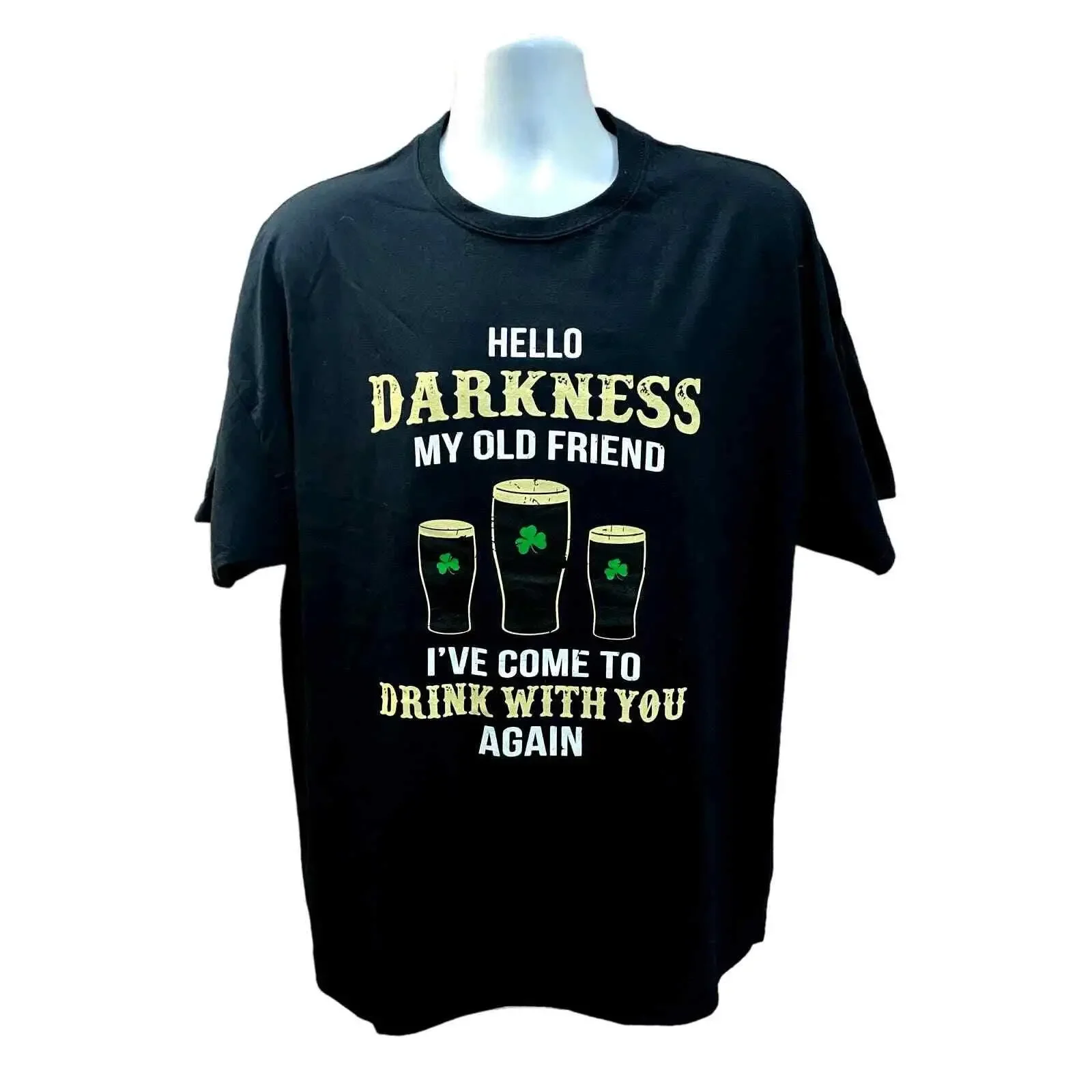 Herren 2XL Schwarz T Shirt Stout Beer Dark Saint Patrick's Day vintage Washed Casual Versatile homme Unisex Stylish streetwear