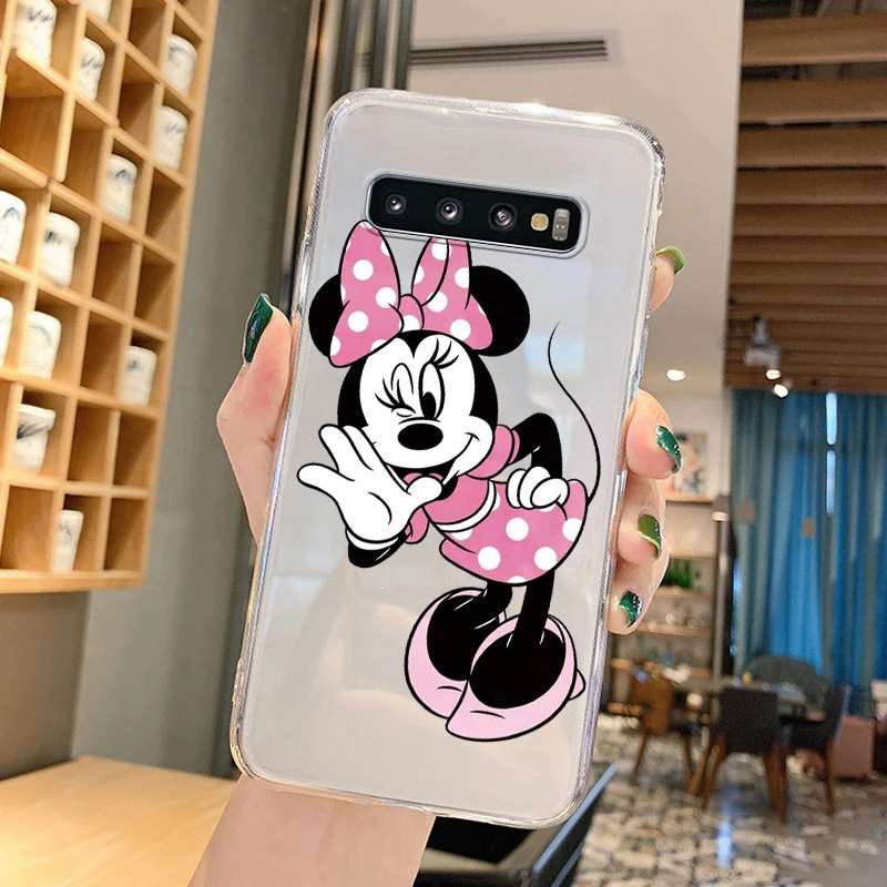 Funda blanda de dibujos animados de Mickey Minnie Mouse para Samsung Galaxy S10 Plus S10E S10 + Funda de teléfono TPU transparente Funda para Samsung S10
